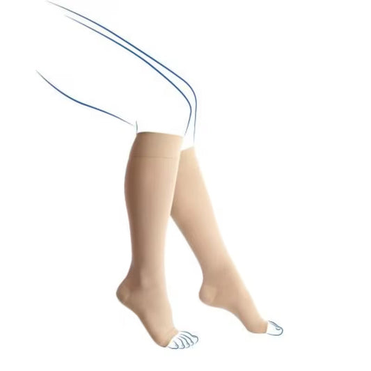Chaussettes de contention - Venoflex Kokoon Absolu Semi-transparent - Classe 3, pieds ouverts - Femme