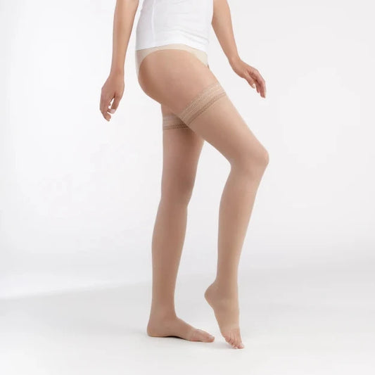 Bas auto-fixants de contention - Styles Transparent - Classe 2, pieds ouverts - Femme