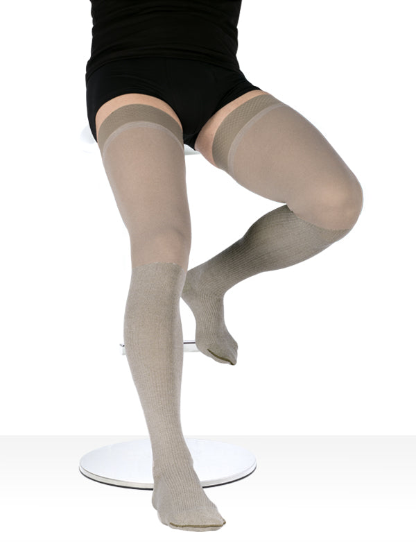 LEGGER-Bas auto-fixants Homme de contention LEGGER® Casual Coton épais compression Classe