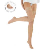 Bas auto-fixants de contention - Smartleg® transparent - Classe 2, pieds ouverts - Femme