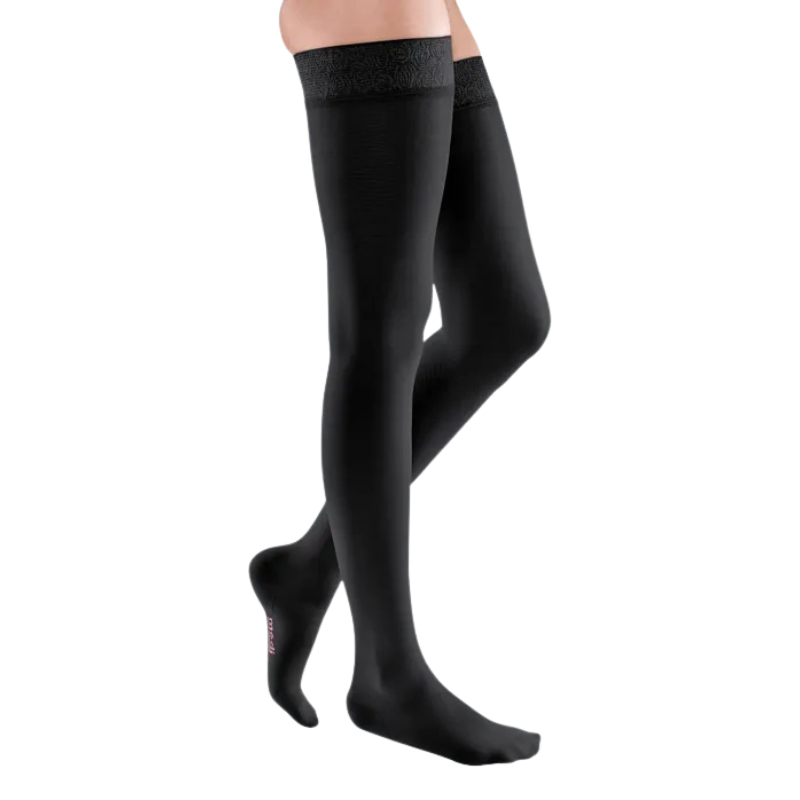 Bas auto-fixants de contention - Mediven® 30 Élégance Platinum Semi-transparent - Classe 3 - Femme