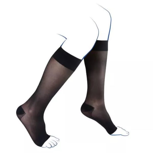 Chaussettes de contention - Venoflex Incognito Absolu Transparent - Classe 2, pieds ouverts - Femme