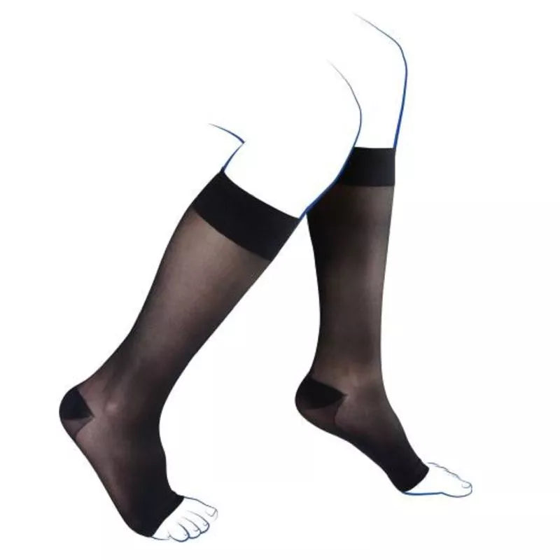 Chaussettes de contention - Venoflex Secret Semi-transparent - Classe 2, pieds ouverts - Femme