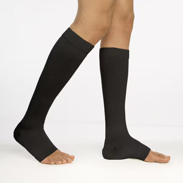 Chaussettes de contention - Essentiel Coton - Classe 2, pieds ouverts - Homme