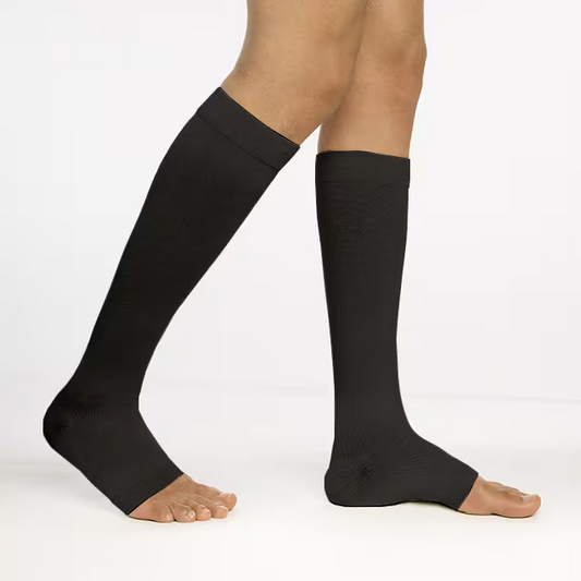 Chaussettes de contention - Essentiel Coton - Classe 2, pieds ouverts - Homme
