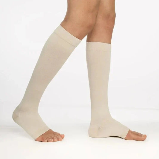 Chaussettes de contention - Essentiel Coton - Classe 2, pieds ouverts - Homme