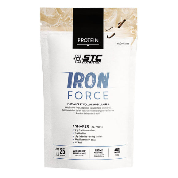 STC NUTRITION-Protéines IRON FORCE-Prise de masse- Vanille -750g