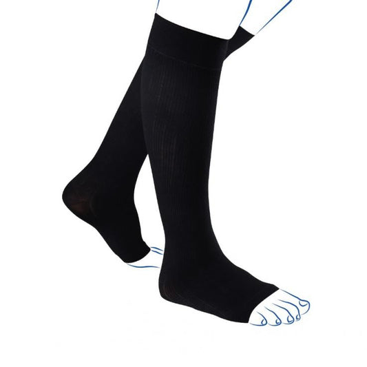 Chaussettes de contention - Venoflex City Confort Coton - Classe 3, pieds ouverts - Homme
