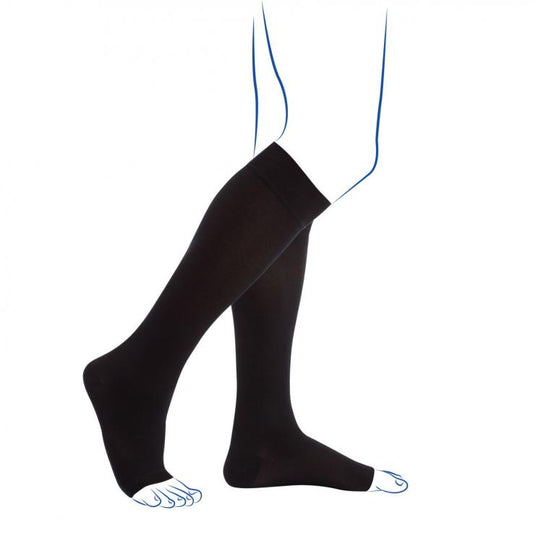 Chaussettes de contention - Venoflex City Confort Fil d'Écosse - Classe 2, pieds ouverts - Homme