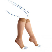 Chaussettes de contention - Venoflex Secret Semi-transparent - Classe 3, pieds ouverts - Femme