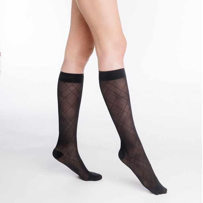 Chaussettes de contention - Styles Motifs Résilles - Classe 2 - Femme