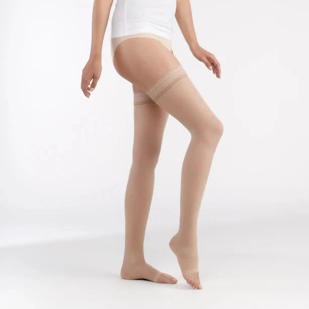 Bas auto-fixants de contention - Styles Transparent - Classe 2, pieds ouverts - Femme